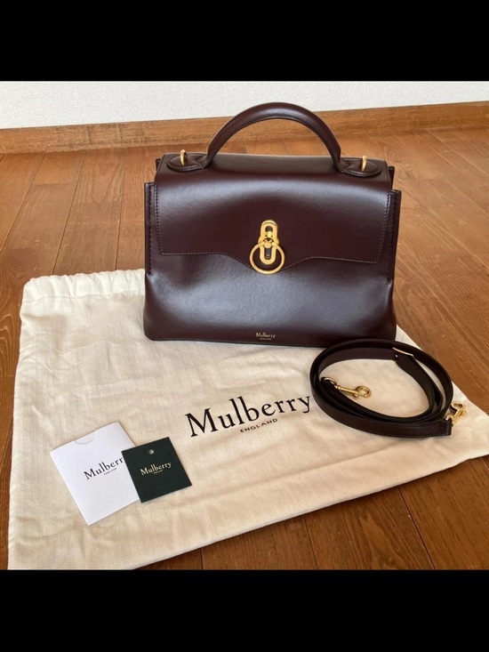 Mulberry Handbags - Mulberry Chocolate Brown Leather Top-Handle Satchel with Gold Hardware